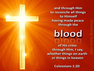 Colossians 1:20 We Have Peace In His Blood (orange)